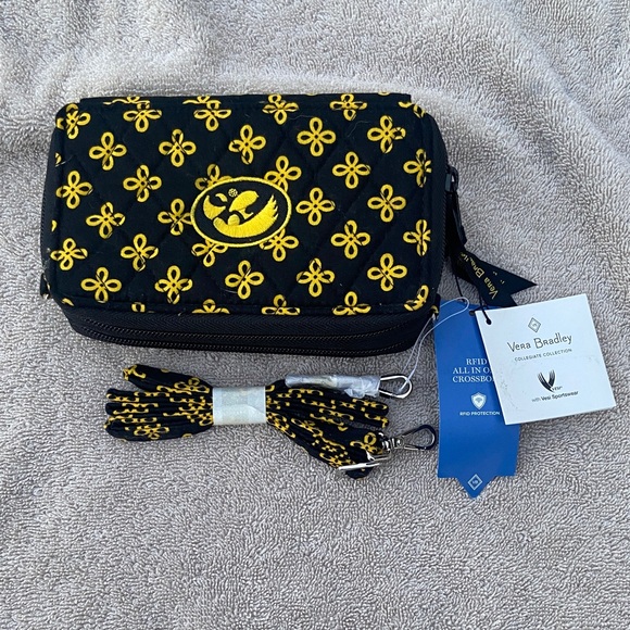 Vera Bradley Handbags - NWT Vera Bradley Quilted Crossbody with Yellow Floral Embroidery